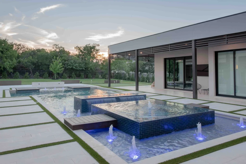 turf around big pool