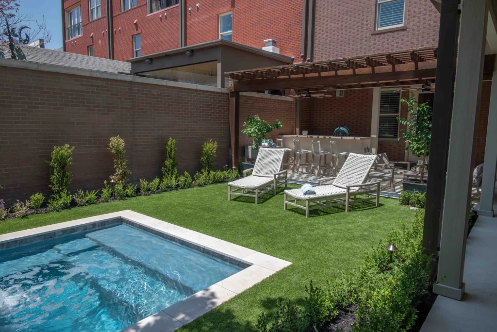 small courtyard with turf