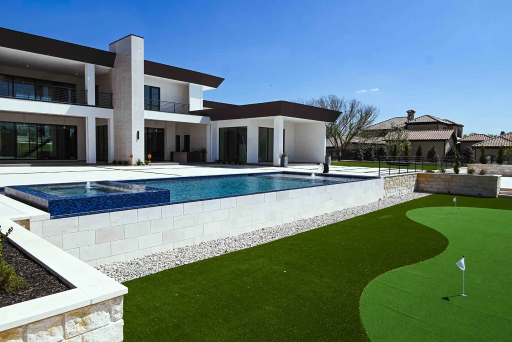 pool with putting green